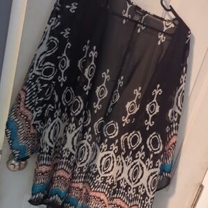 Rue21 Black and Blue Patterned Kimono